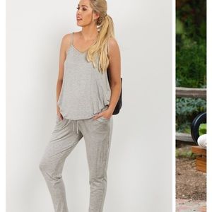 Pinkblush grey maternity jumpsuit